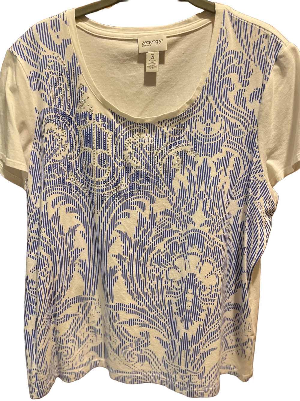 14. WOMENS CHICO’S ZENERGY 3/XL DETAIL TOP